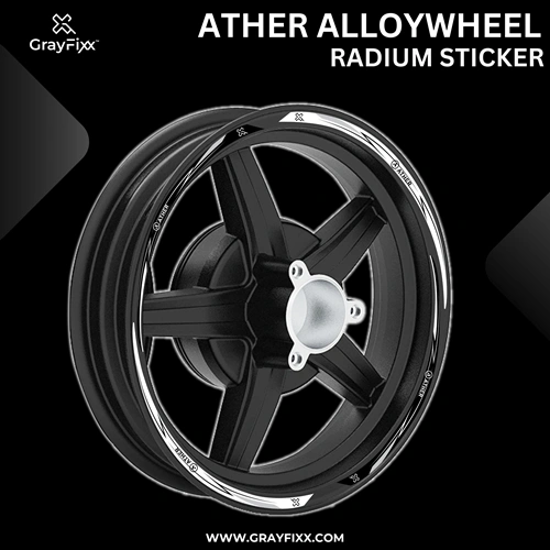 Alloy Wheel Radium Sticker for Ather 450X/450S | Printed in Premium Radium with FPF (Fade Protection Film), Waterproof, Precut Sticker, Pack Of 1